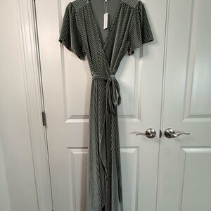 Baltic Born Green Ribbed Maxi Dress
